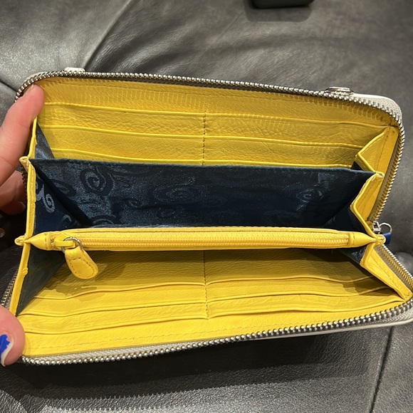 Brighton Multi-color Leather Wallet with contrasting Yellow leather interior - Picture 6 of 9